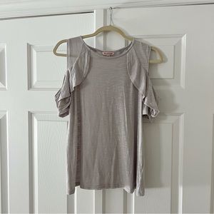 Shoulder cutout gray blouse by Juicy Couture, size medium.